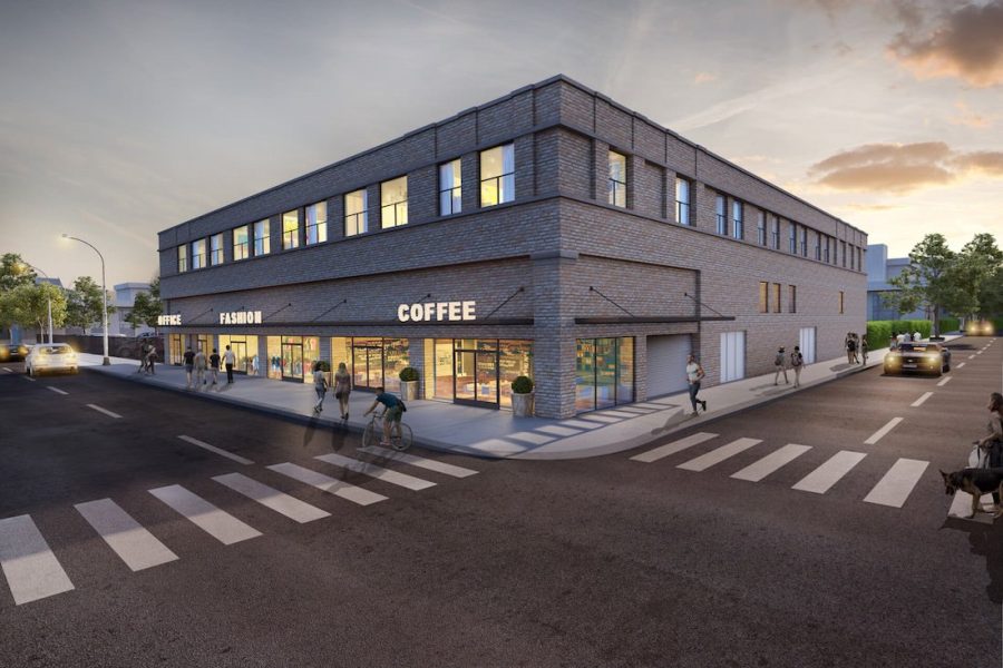 3d rendering of a proposed commercial building for developers