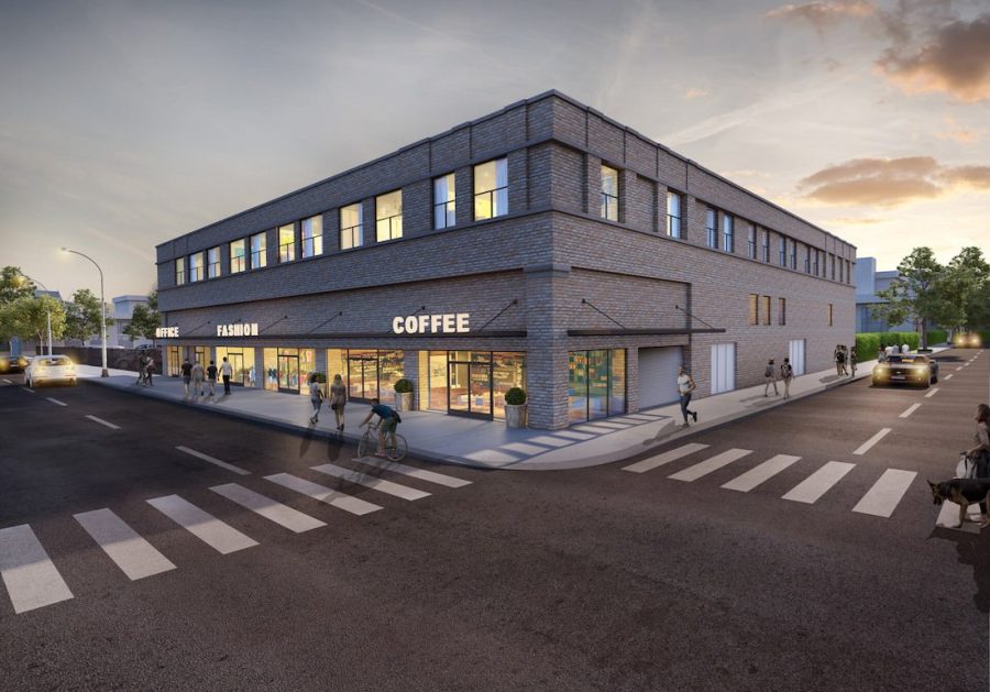 3d rendering of a proposed commercial building for developers