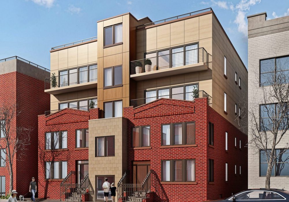 3d rendering of a multiple unit complex in the city for a commercial project