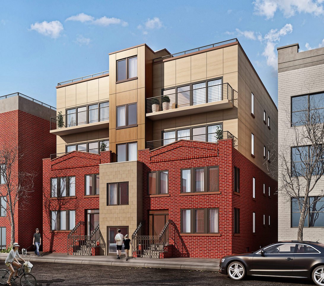 3d rendering of a multiple unit complex in the city for a commercial project