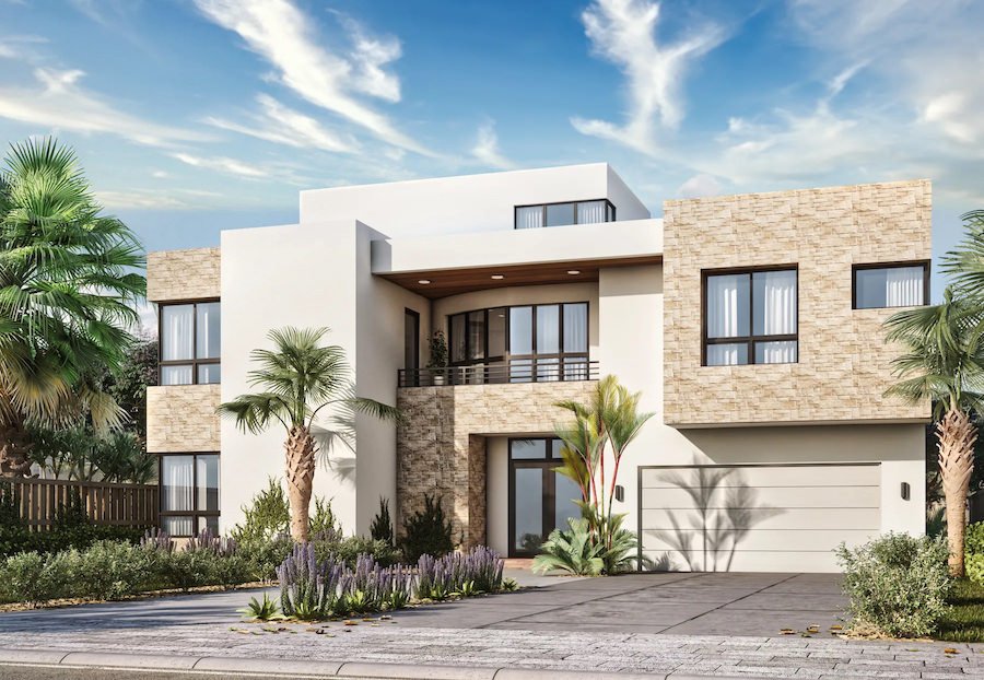 3d rendering of a front elevation for a single family in florida