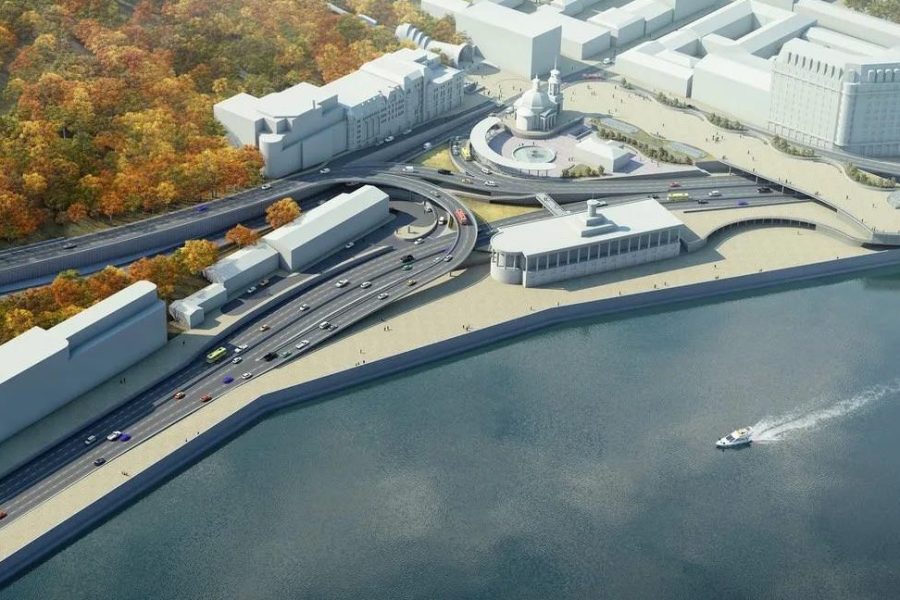 3d rendering of a site proposal for a city for a real estate investment trust