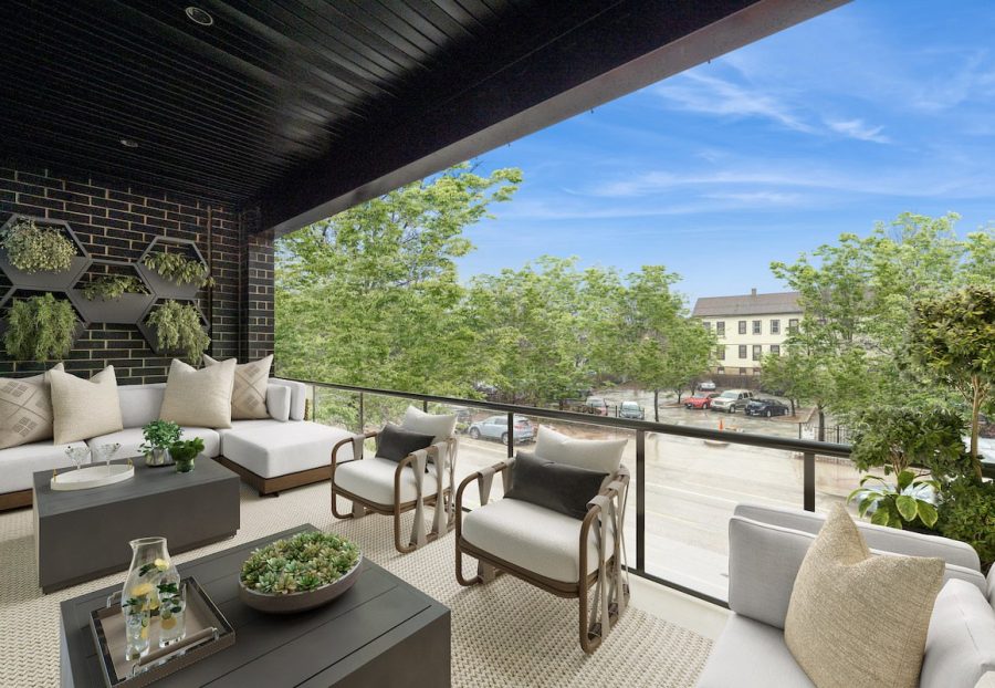 3d virtual renovation of a balcony in chicago