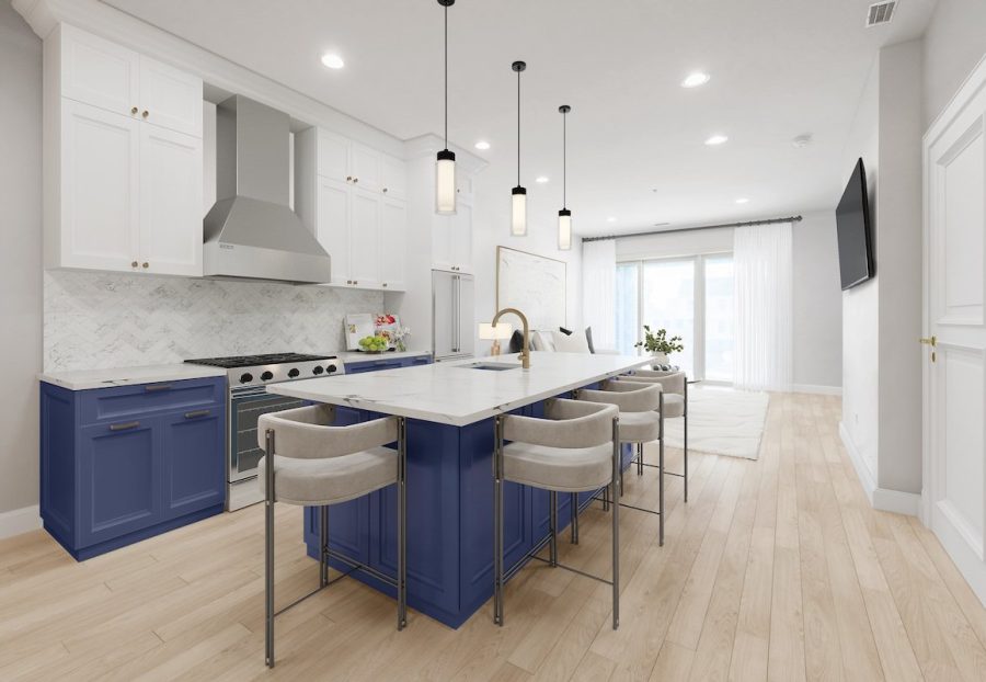 3d virtual renovation kitchen and living room