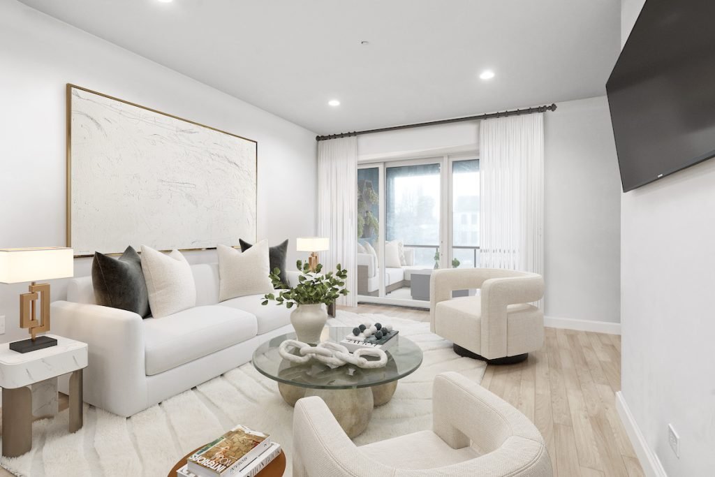 3d virtual renovation of a living space using contemporary furniture