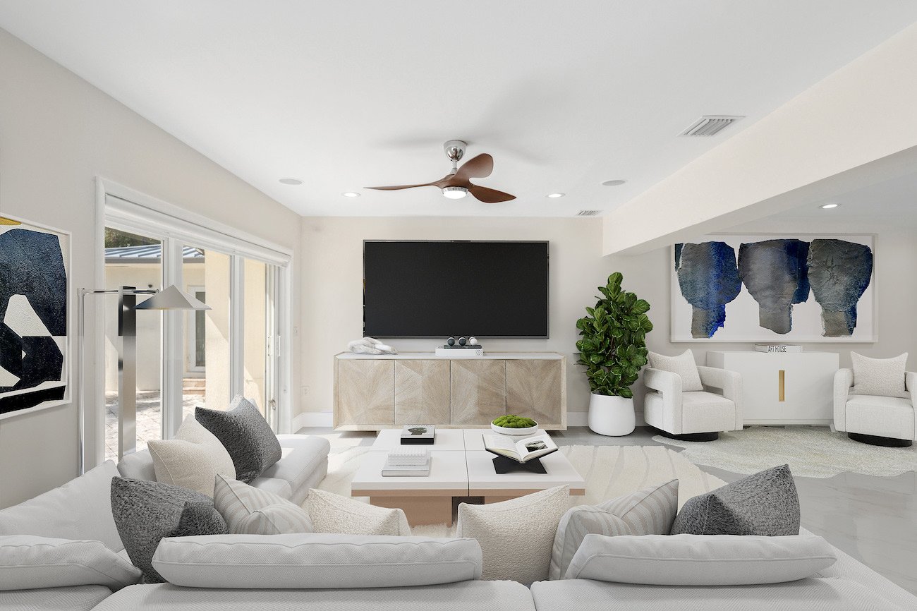 furniture replacement living space using white accent furniture