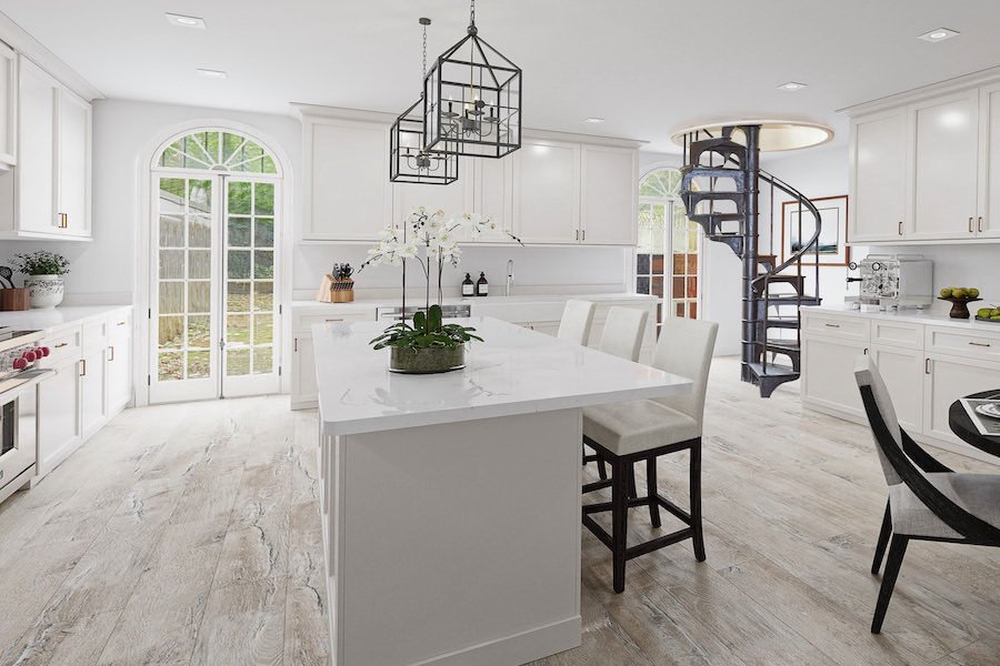 virtual staging of a kitchen in new york city