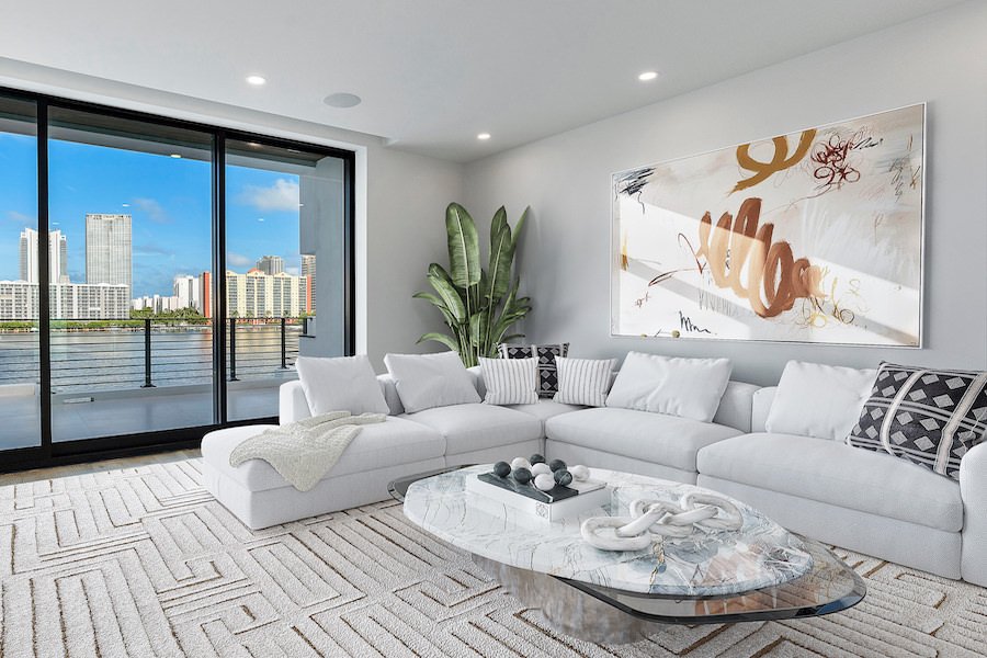 virtual staging of a bedroom in miami florida with luxury furniture