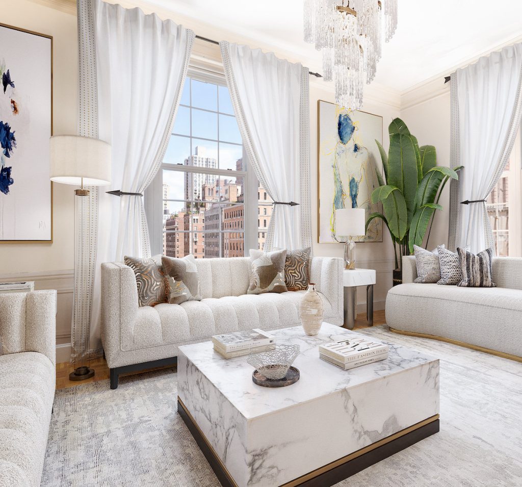 virtual staging of a New York City living room